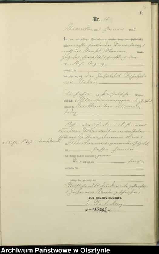 image.from.unit.number "Sterbe-Haupt-Register Tom I,Nr 1 - 394"