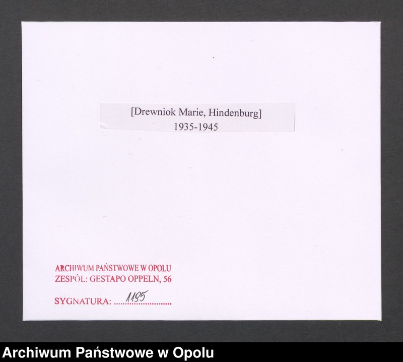 Obraz 2 z jednostki "[Drewniok Marie, Hindenburg]"