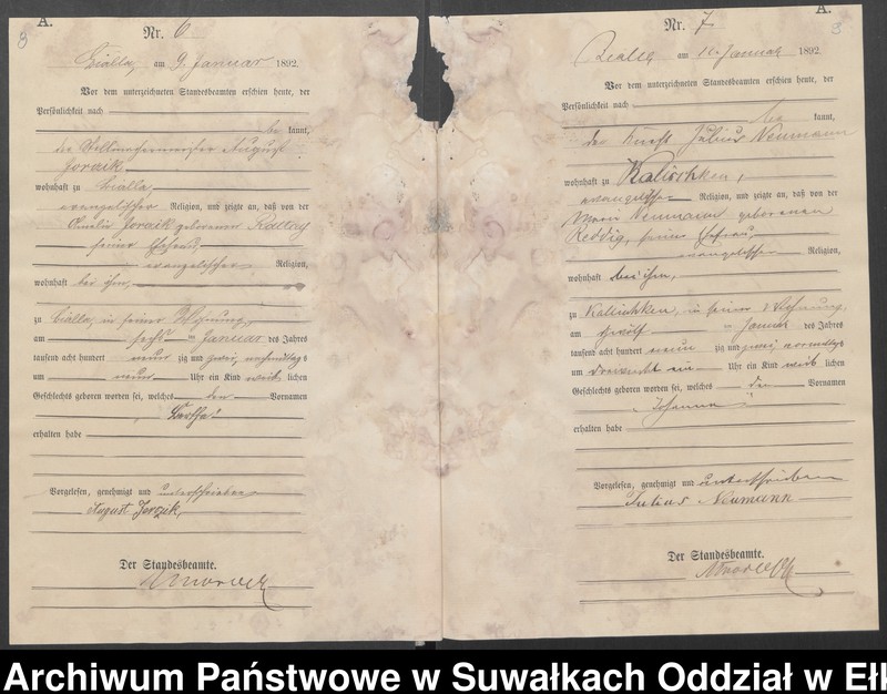 image.from.unit.number "[Geburts-Haupt-Register des Königlichen Preussischen Standes-Amtes Bialla Kreis Johannisburg]"