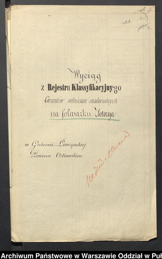 image.from.unit.number "O urządzaniu chłopów byłej rządowej własności Złotoryja i folwarku Złotoryja, wchodzących w skład byłej ekonomi Brok, gm.Orło"