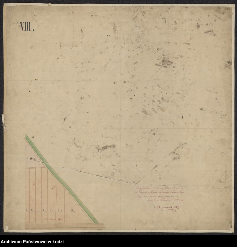 Obraz 8 z jednostki "Odrys pomiaru miasta rządowego Zgierz w gubernii warszawskiej, powiecie łęczyckim położonego ..."