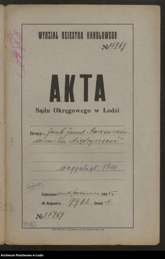Obraz 2 z jednostki "Jakób Jankel Borkenstein i Moszek Icek Międzyrzecki- fabryka pończoch"
