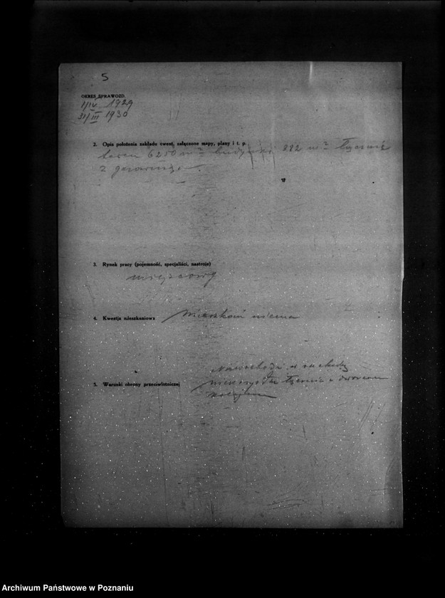 Obraz 9 z jednostki "Kwestionariusz Elektrowni Miejskiej w Bojanowie powiat rawicki"