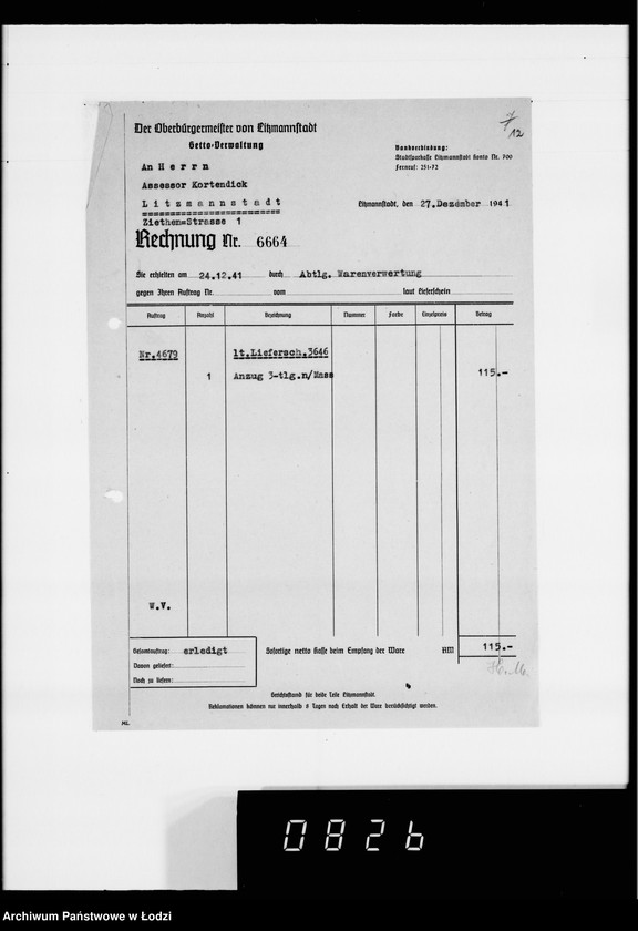 Obraz 16 z jednostki "Kürschnerei. [Zamówienia, rachunki i świadectwa dostaw]"