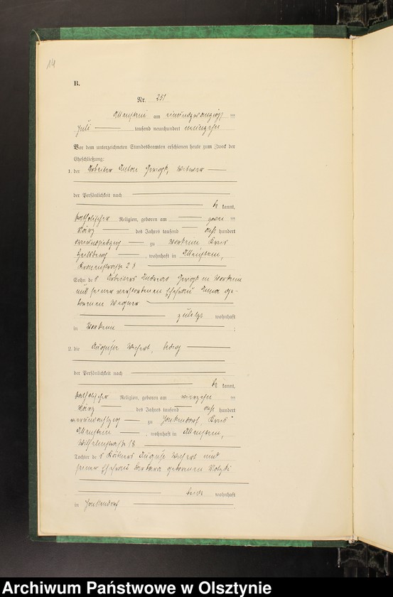 image.from.unit.number "Heirats-Haupt-Register Tom II, Nr 243-345"