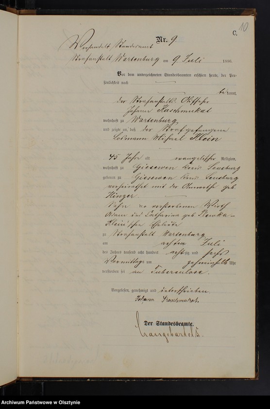 image.from.unit.number "Sterbe-Haupt-Register Nr 1 - 16"