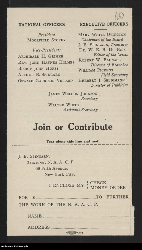 image.from.unit.number "National Association for the Advancement of Colored People (New York); Załączniki: prospekt; L.1"