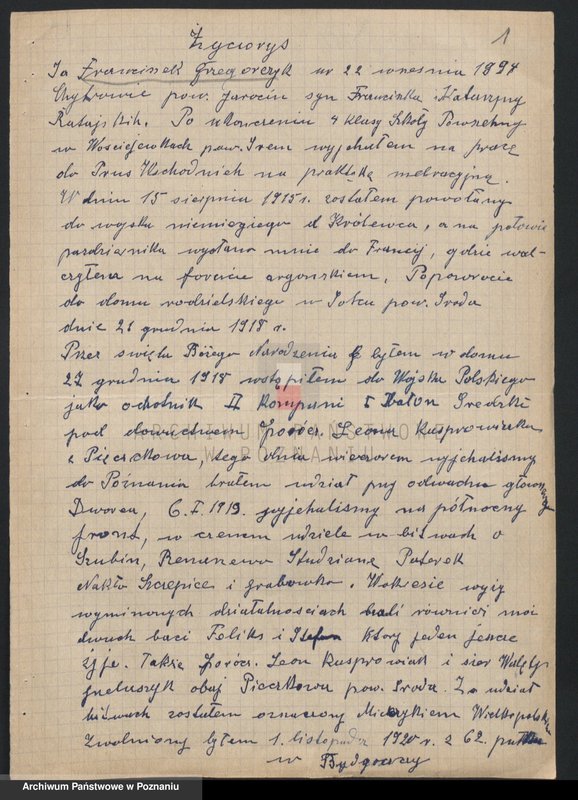 Obraz 12 z jednostki "Życiorysy powstańców wielkopolskich: G - tom Vl /Grzegorczyk Franciszek - Gwardzik Józef/."