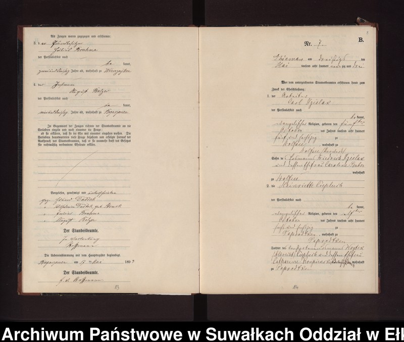 image.from.unit.number "Heiraths-Neben-Register des Preussischen Standes-Amtes Rydzewen Kreis Loetzen"