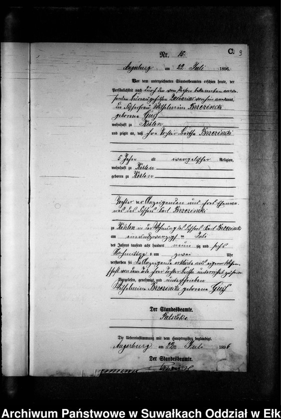 image.from.unit.number "Sterbe-Neben-Register des Preussischen Standes-Amtes Kehlen Kreis Angerburg"