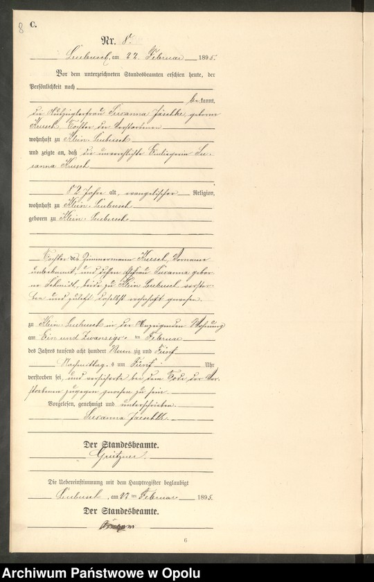 image.from.unit.number "Sterbe-Neben-Register Standes-Amt Leubusch 1895"