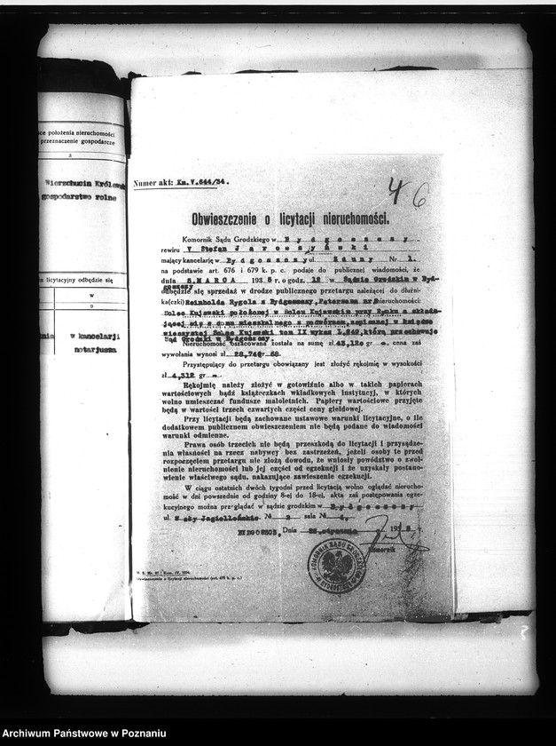 Obraz 11 z jednostki "Przymusowe przetargi nieruchomości powiatu bydgoskiego"