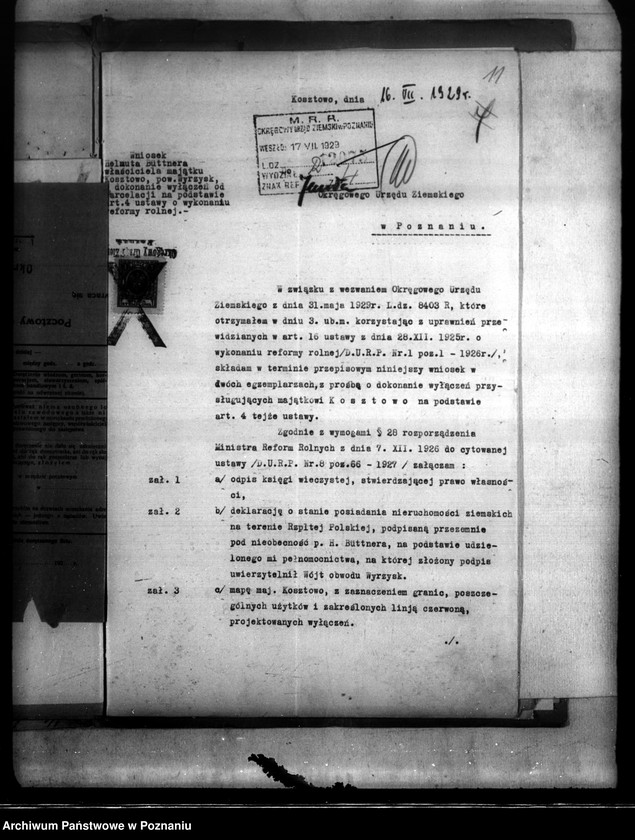 Obraz 17 z jednostki "Majątek Kosztowo powiatu wyrzyskiego wyłączenie z art. 4/5 ustawy o wykonaniu reformy rolnej Helmut Buettner"