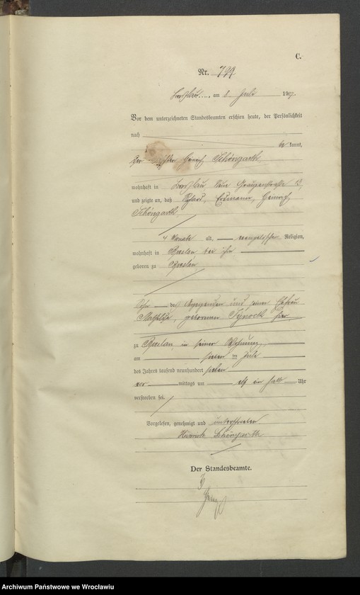 image.from.unit.number "Sterbe-Haupt-Register Breslau IV 1907 Band 3"