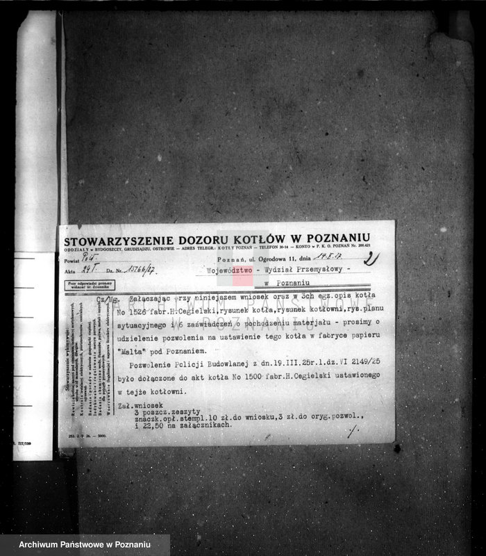 Obraz 6 z jednostki "Fabryka Papieru Malta w Poznaniu nr woj. 6019"