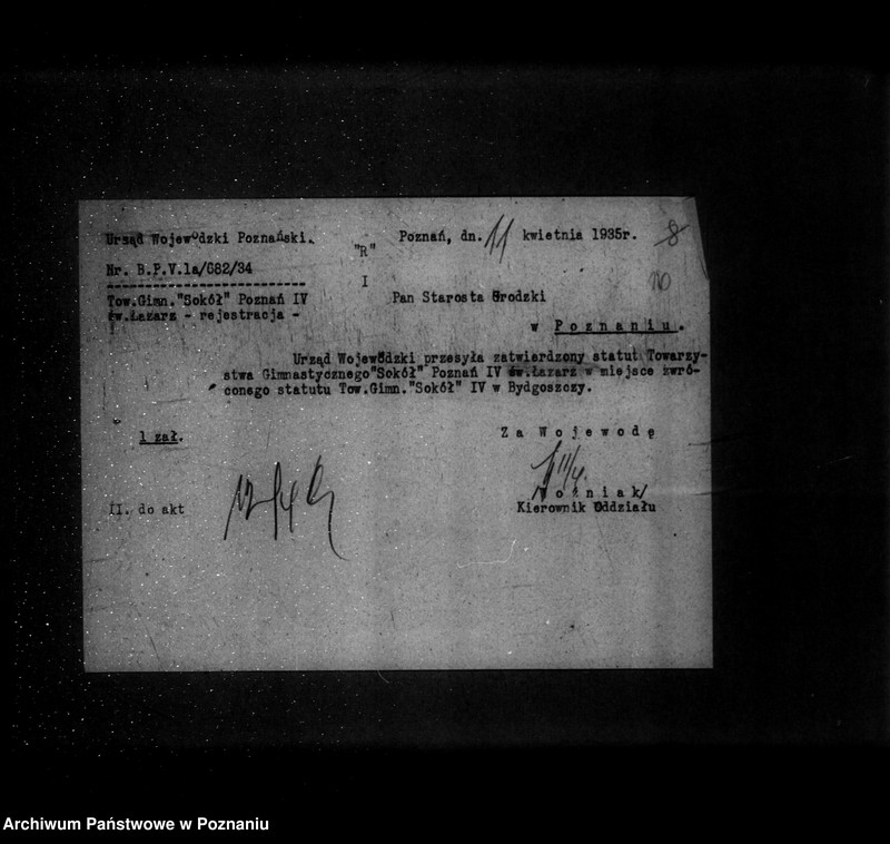 Obraz 14 z jednostki "/Towarzystwo Gimnastyczne Sokół Poznań IV św. Łazarz w Poznaniu - rejestracja/"