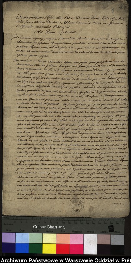 image.from.unit.number "Kopia testamentu z 1578 r. opata Pawła Kaleckiego z Mąkolina"