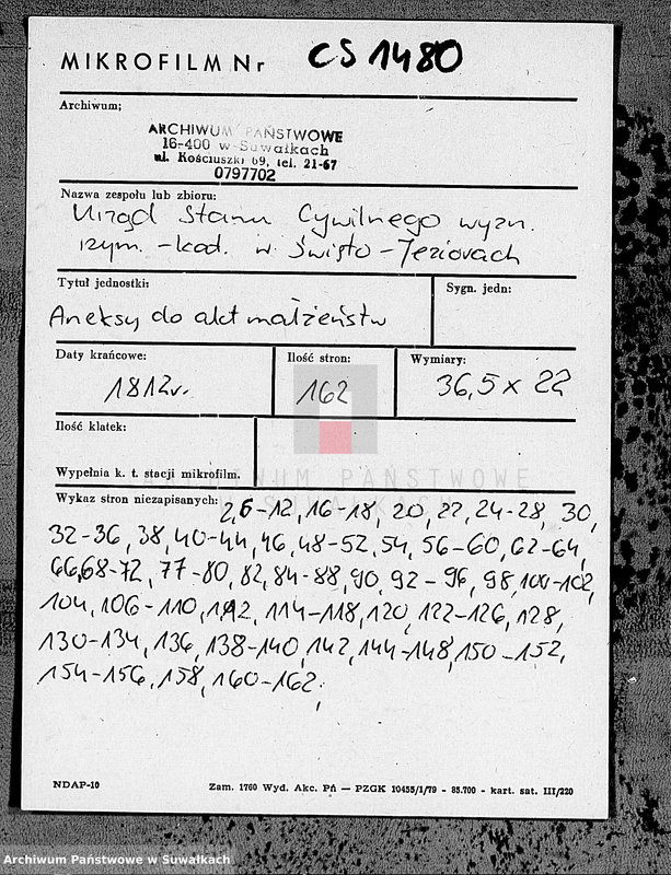 image.from.unit.number "[Aneksy- akta małżeńskie wyznania rzymskokatolickiego w Święto-Jeziorach z roku 1812]"