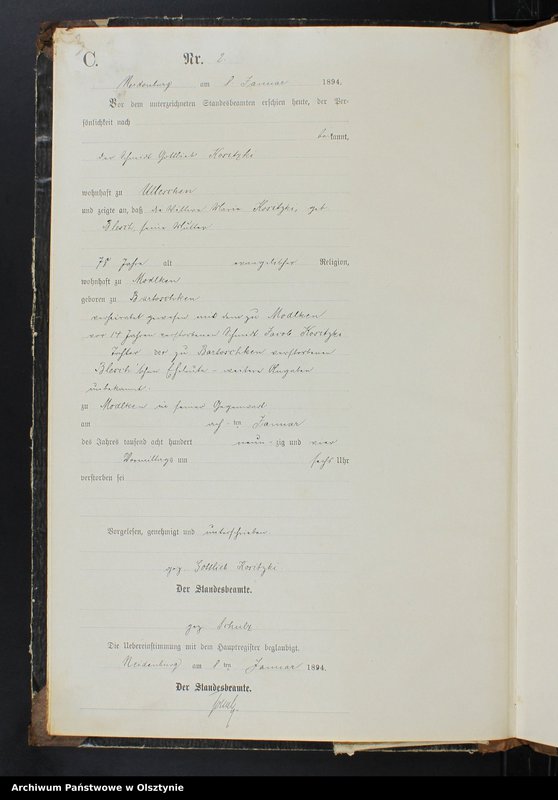 image.from.unit.number "Sterbe-Neben-Register Nr 1 - 71"