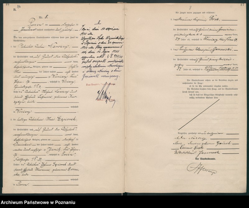 Obraz 10 z jednostki "Księga miejscowa małżeństw tom I [Rejestr główny małżeństw]"