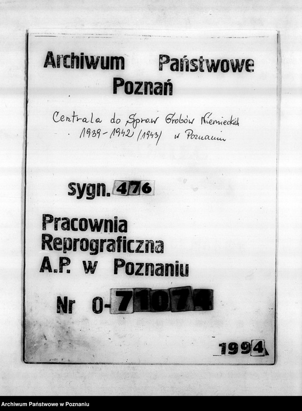 Obraz 1 z jednostki "Spisy zmarłych i zaginionych w 1939 roku miejscowych Niemców"