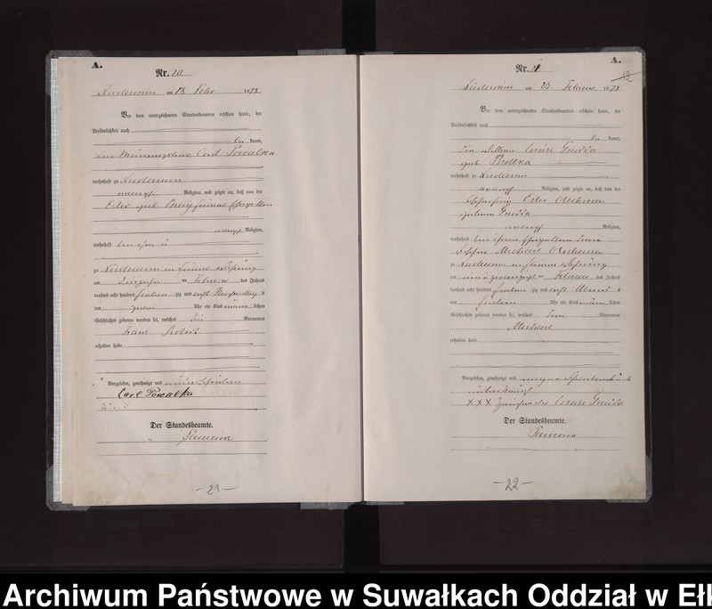 image.from.unit.number "Geburts-Haupt-Register des Königlich Preussischen Standes-Amtes der Stadt Nicolaiken Kreis Sensburg"