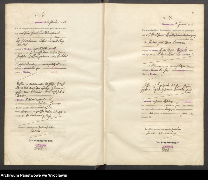 image.from.unit.number "Sterbe-Haupt-Register Breslau IV 1913 Band 1"