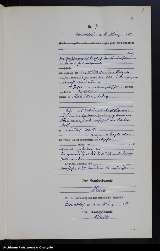 Obraz 9 z jednostki "Sterbe-Neben-Register Nr 1 - 32 [ Księga zgonów - wtóropis ]"