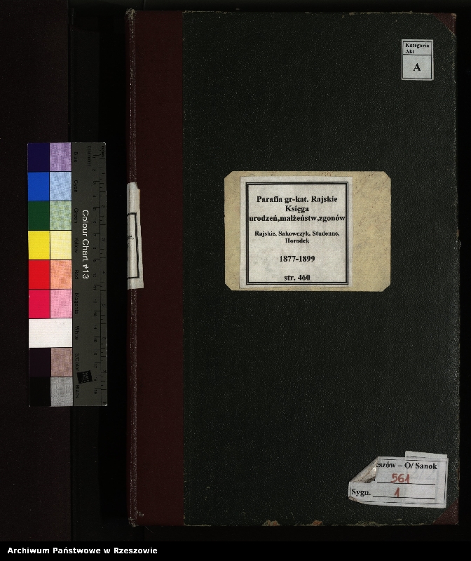 image.from.unit.number "Księga urodzeń, małżeństw i zgonów dla miejscowości Rajskie, Sakowczyk, Studenne, Horodek"