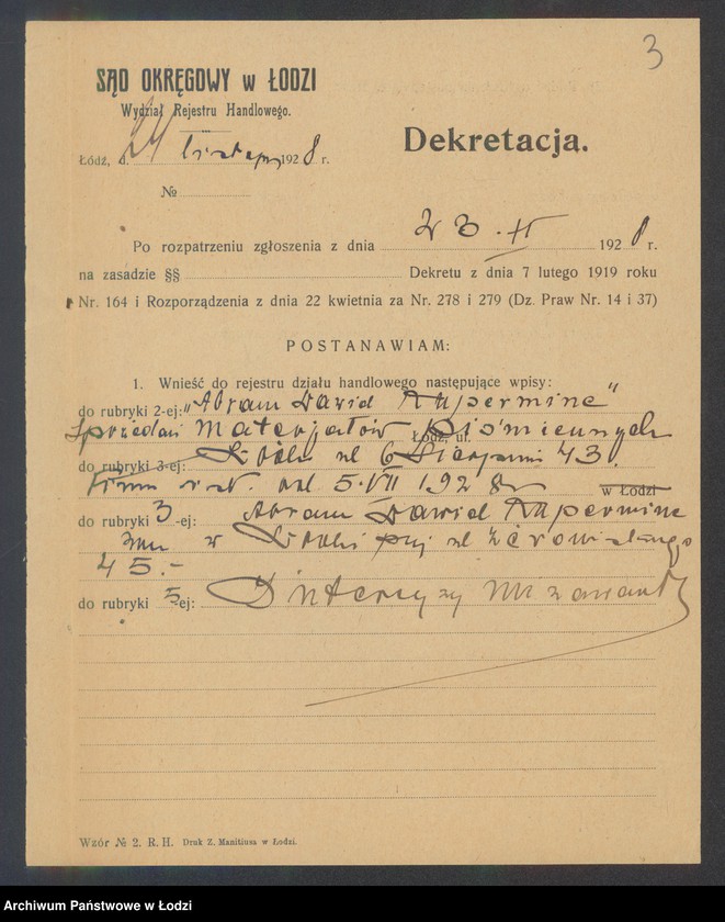 Obraz 5 z jednostki "Abram Dawid Kupermin – sprzedaż materiałów piśmiennych"