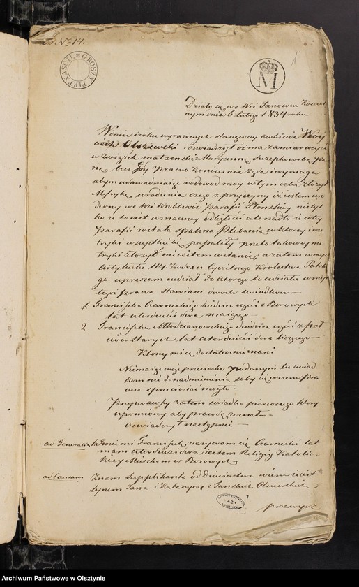 image.from.unit.number "Annexa z Parafii Janowieckiey z Roku 1834"