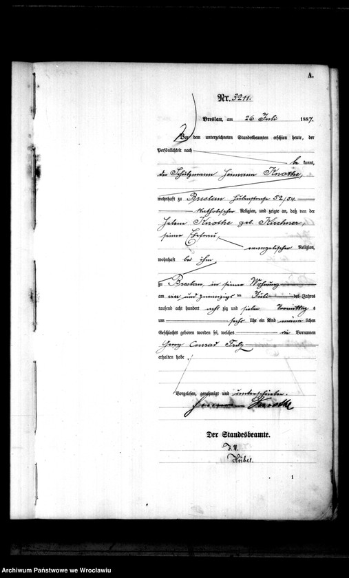 image.from.unit.number "Geburts-Haupt-Register Breslau II 1887 Band 9"