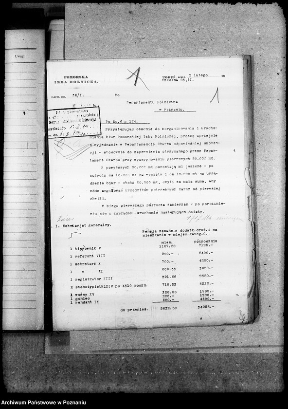 Obraz 5 z jednostki "Budżet Pomorskiej Izby Rolniczej na rok 1921"