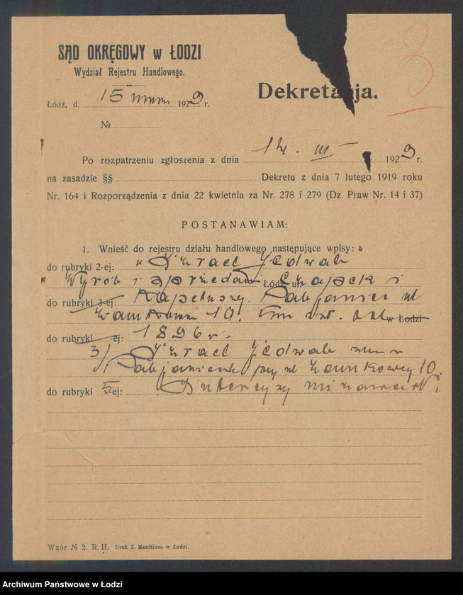 Obraz 5 z jednostki "Izrael Jedwab- wyrób i sprzedaż czapek i kapeluszy"