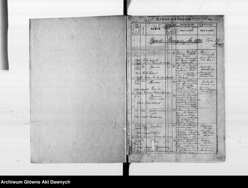 image.from.unit.number "Parafia: Barysz. Dekanat: Buczacz. Księga metrykalna urodzeń i ślubów 1889, 1891-1897, 1899 oraz zgonów 1889-1897, 1899 dla miasta Barysz i wsi: Puźniki*, Porchowa**, Weleśniów*, Zalesie Koropieckie*, Zrębówka (Zręby)*, Zubrzec**, Jezierzany, Wierzbiatyn."