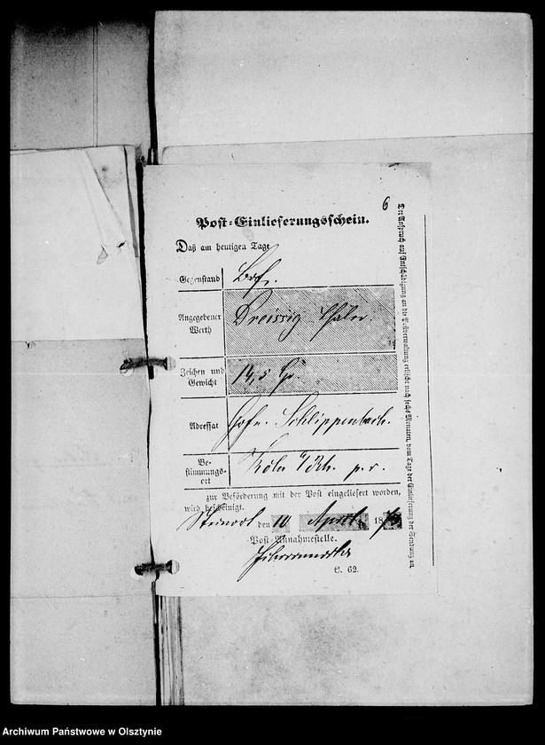 image.from.unit.number "/Rechnungen, Bittgesuche, Posteinlieferungsscheine für Unterstützungen religiöse Bücher u. a. /"