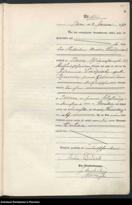 Obraz 18 z jednostki "Księga urodzeń t. I"