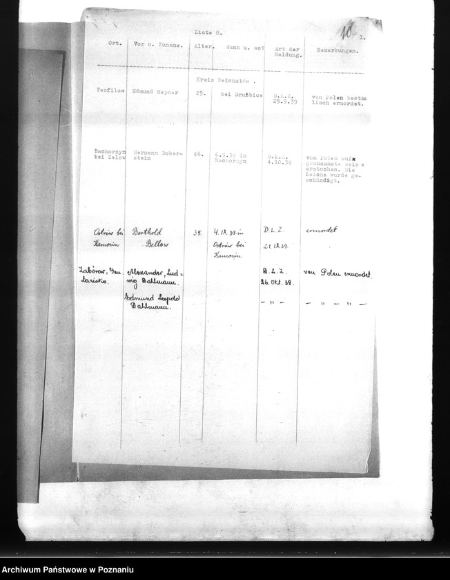 Obraz 14 z jednostki "Zweigstelle Litzmannstadt (Łódź) Totenlisten. Wykazy Niemców z różnych powiatów, zaginionych w 1939 roku"