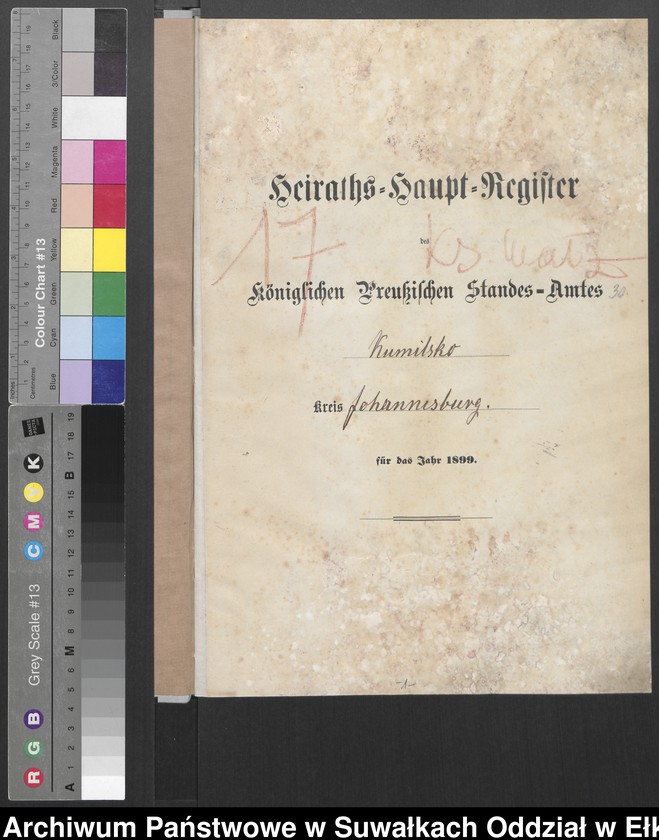 image.from.unit.number "Heiraths-Haupt-Register des Königlichen Preussischen Standes-Amtes Kumilsko Kreis Johannisburg"