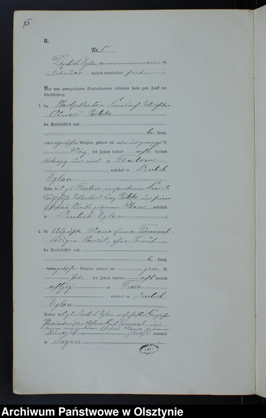 image.from.unit.number "Heiraths-Neben-Register Nr 1 - 42"