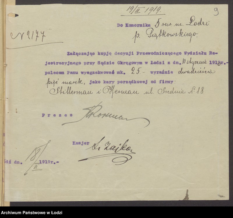 Obraz 11 z jednostki "Chaim Icko Stillerman, Zachariasz Herman- kupno i sprzedaż manufaktury"