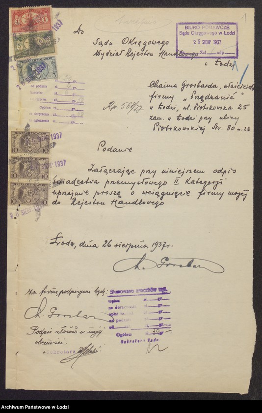 Obraz 3 z jednostki "Przędzanić- Chaim Grosbard- sprzedaż nici farbowanych"