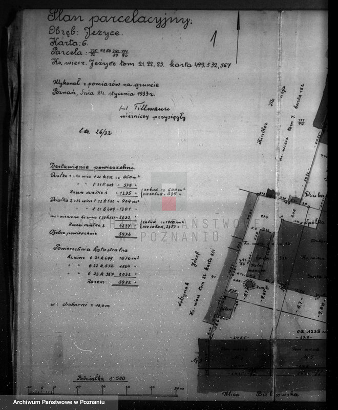 Obraz 5 z jednostki "Drukarnia "Concordia" ul. Marszałka Piłsudskiego nr 25 /plan sytuacyjny/"