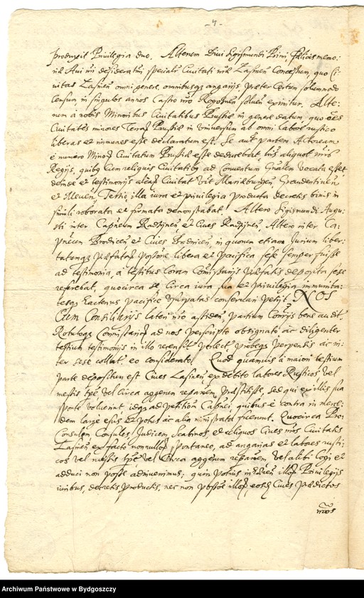 image.from.unit.number "[Dekret królewski dot. sporu miasta Łasina ze starostami z powodu nadmiernych ciężarów]"