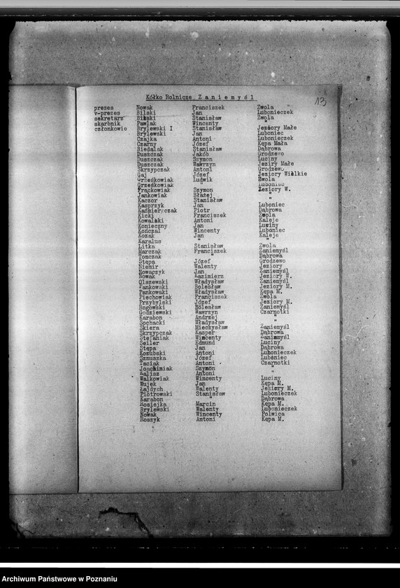 Obraz 18 z jednostki "Imienny spis członków kółek rolniczych powiatu Środa"