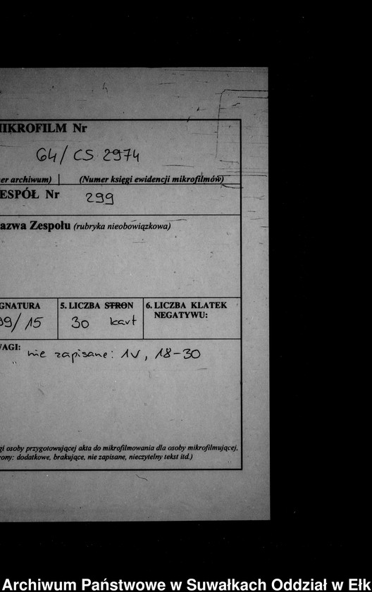 image.from.unit.number "Geburts-Neben-Register des Preussischen Standes-Amtes Gr. Strengeln Kreis Angerburg"