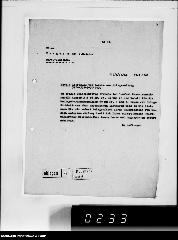 Obraz 13 z jednostki "[Korespondencja z urzędami, instytucjami i firmami] Lit.Ber-Ble"