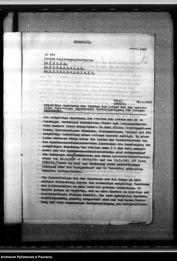 Obraz 17 z jednostki "Besetzung der Stellen in den Sparkassen"