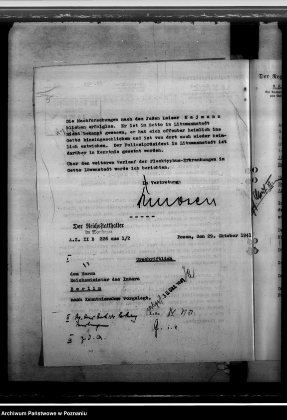 Obraz 9 z jednostki "Flecktyphus im Getto in Löwenstadt, in Zelow, Litzmannstadt (Łódź), Welun, Dobra, Pabianice. Pockenerkrankung"