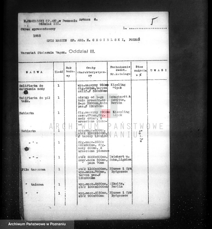 Obraz 9 z jednostki "/Kwestionariusz Fabryki H. Cegielskiego w Poznaniu/"